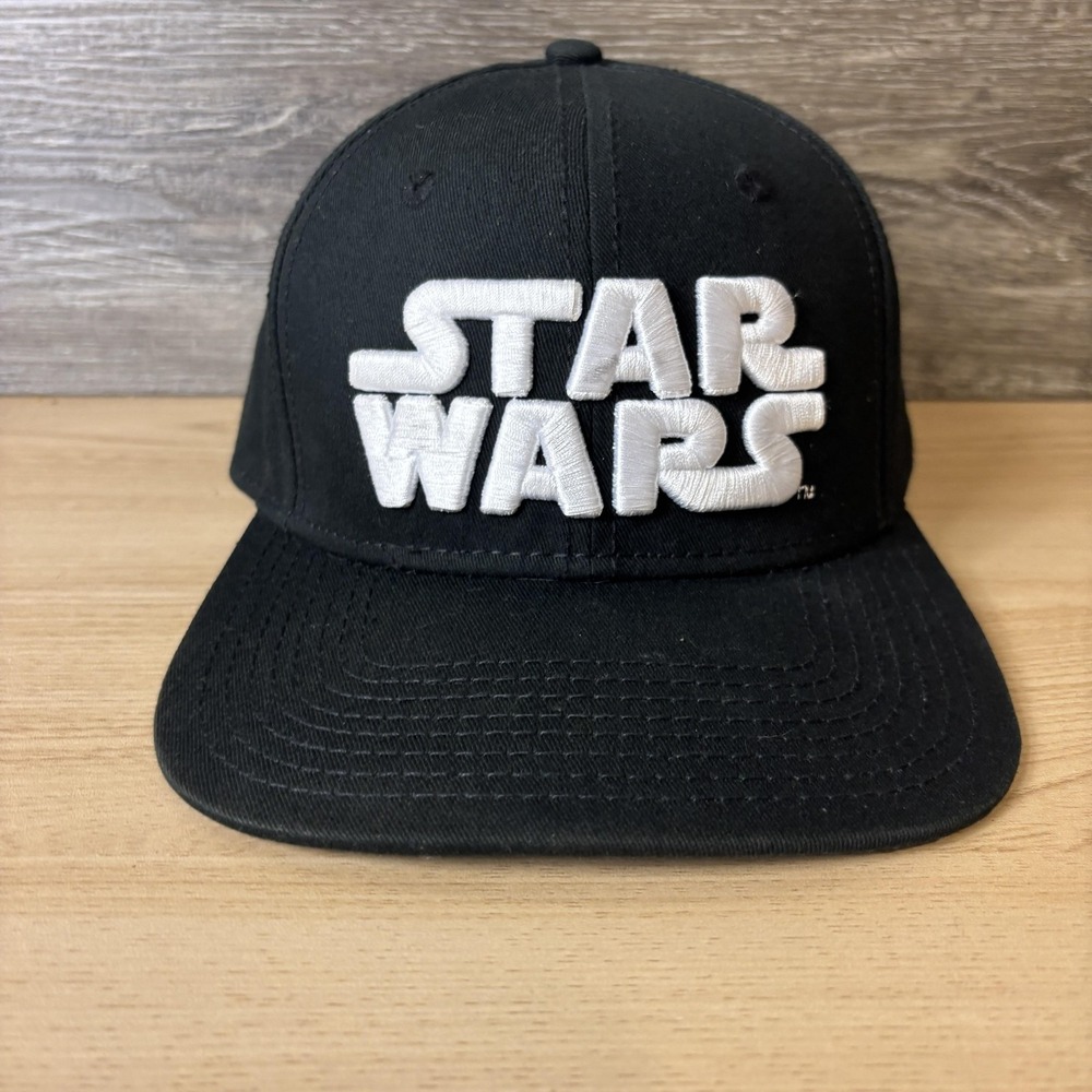 Star Wars Hat Cap Snap Back Black Embroidered Logo Underbrim Graphic Mens Movie